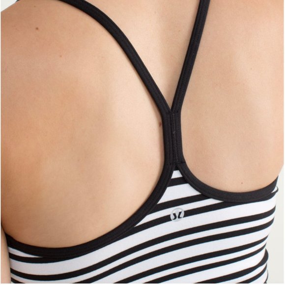 Lululemon Power Y Tank *Luon Light Twin Stripe Black/Black 4 - Picture 5 of 16